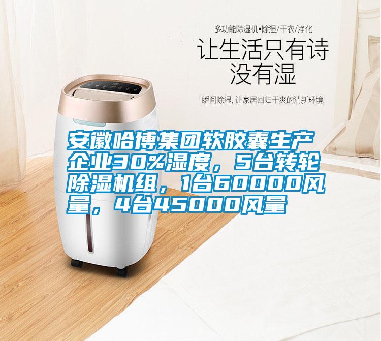 安徽哈博集團軟膠囊生產企業(yè)30%濕度，5臺轉輪除濕機組，1臺60000風量，4臺45000風量