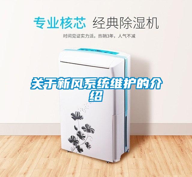 關(guān)于新風系統(tǒng)維護的介紹