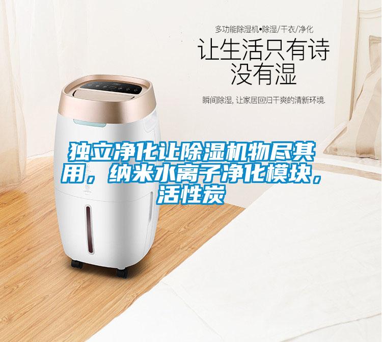 獨(dú)立凈化讓除濕機(jī)物盡其用，納米水離子凈化模塊，活性炭