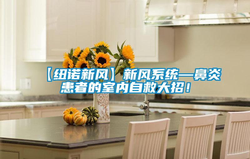【紐諾新風(fēng)】新風(fēng)系統(tǒng)—鼻炎患者的室內(nèi)自救大招！
