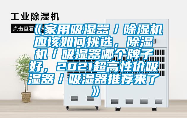 《家用吸濕器／除濕機(jī)應(yīng)該如何挑選，除濕機(jī)／吸濕器哪個(gè)牌子好，2021超高性價(jià)吸濕器／吸濕器推薦來了》