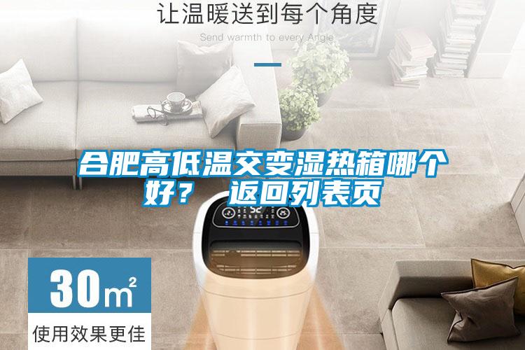 合肥高低溫交變濕熱箱哪個(gè)好？ 返回列表頁