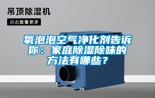 氧泡泡空氣凈化劑告訴你：家庭除濕除味的方法有哪些？