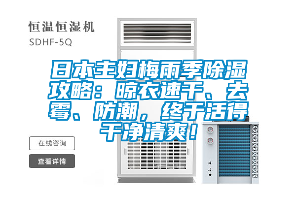 日本主婦梅雨季除濕攻略：晾衣速干、去霉、防潮，終于活得干凈清爽！