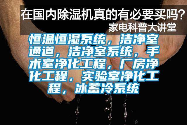 恒溫恒濕系統(tǒng)，潔凈室通道，潔凈室系統(tǒng)，手術(shù)室凈化工程，廠房?jī)艋こ?，?shí)驗(yàn)室凈化工程，冰蓄冷系統(tǒng)