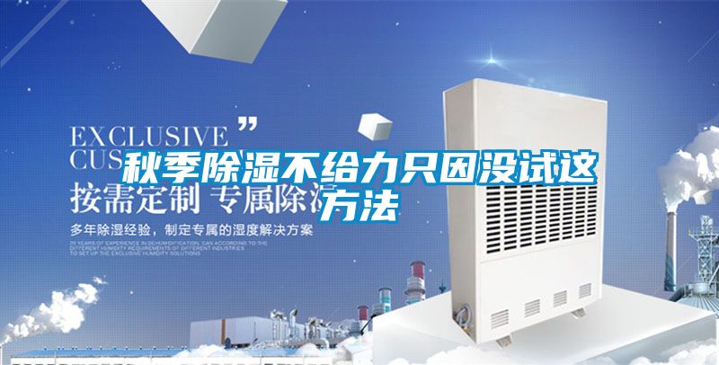 秋季除濕不給力只因沒(méi)試這方法
